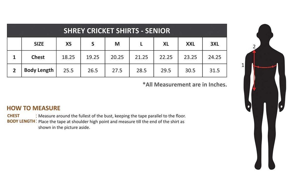 Shrey Cricket Premium Shirt Long Sleeves - Best Price online Prokicksports.com