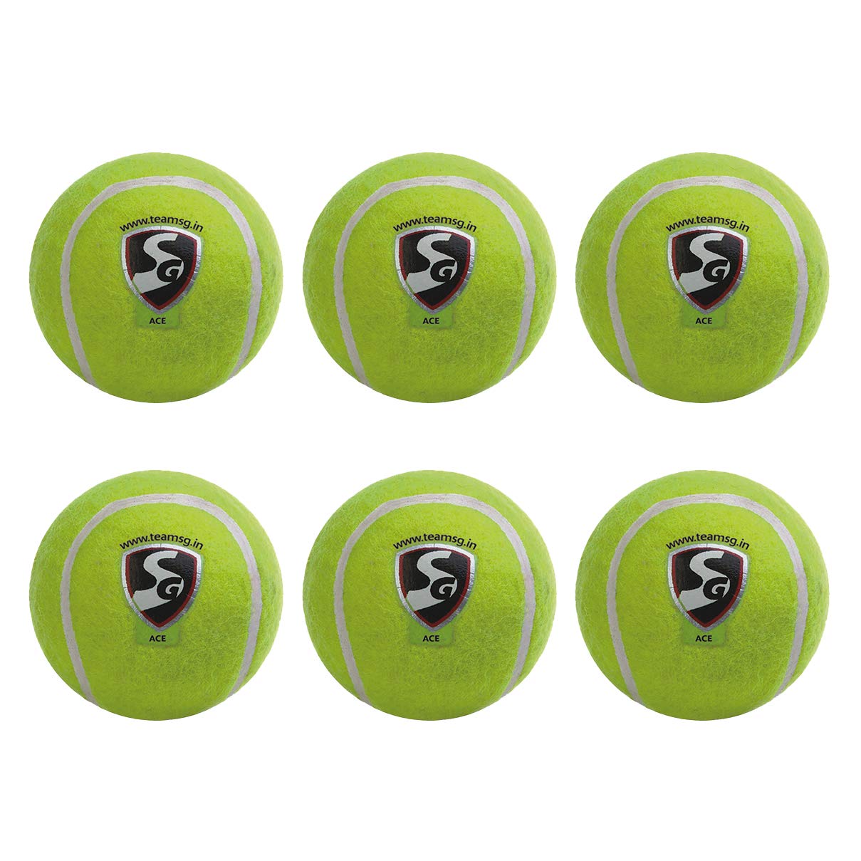 SG Light Weight Cricket Tennis Ball, Pack of 6 (Yellow) - Best Price online Prokicksports.com