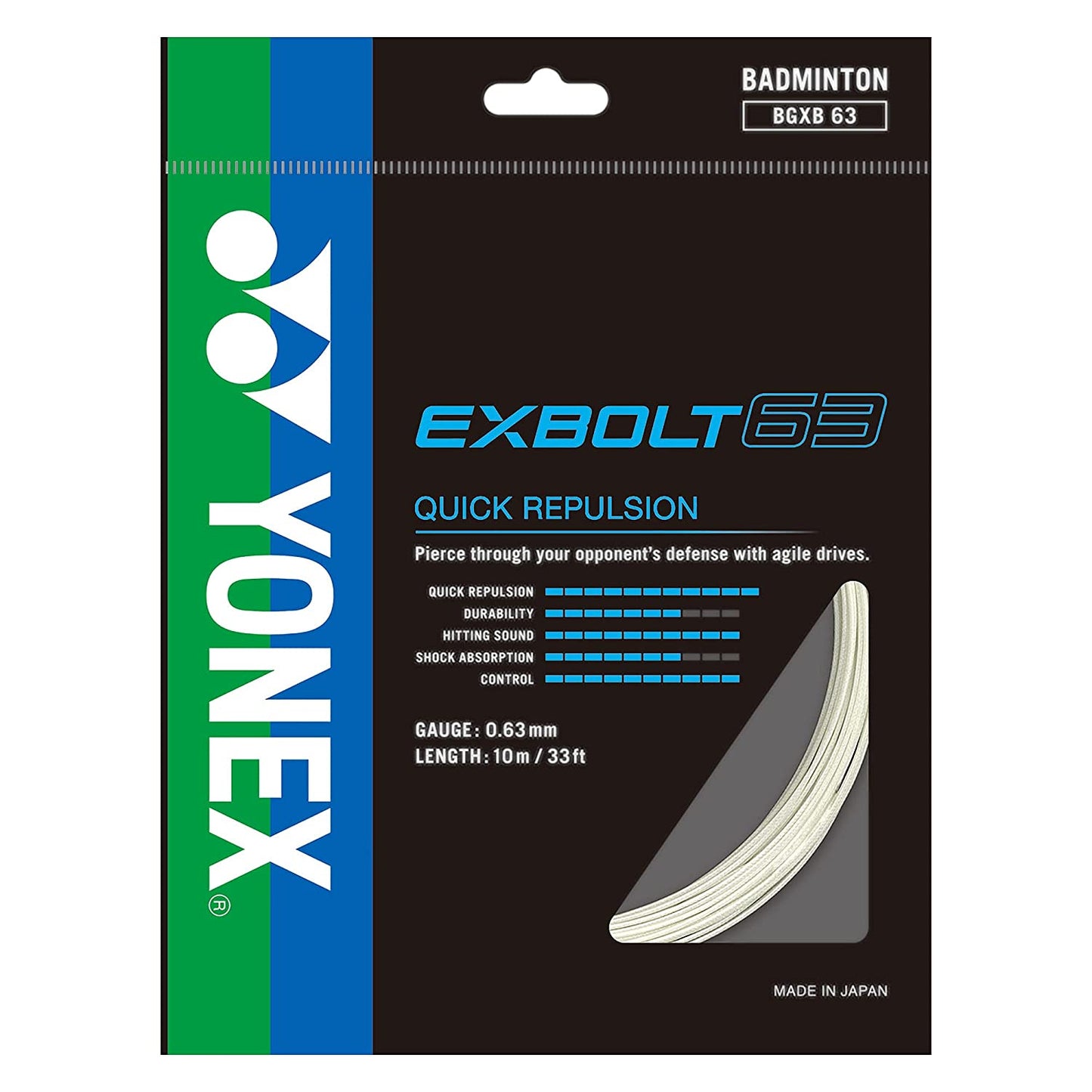 Yonex Exbolt63 Badminton String (White) - Best Price online Prokicksports.com