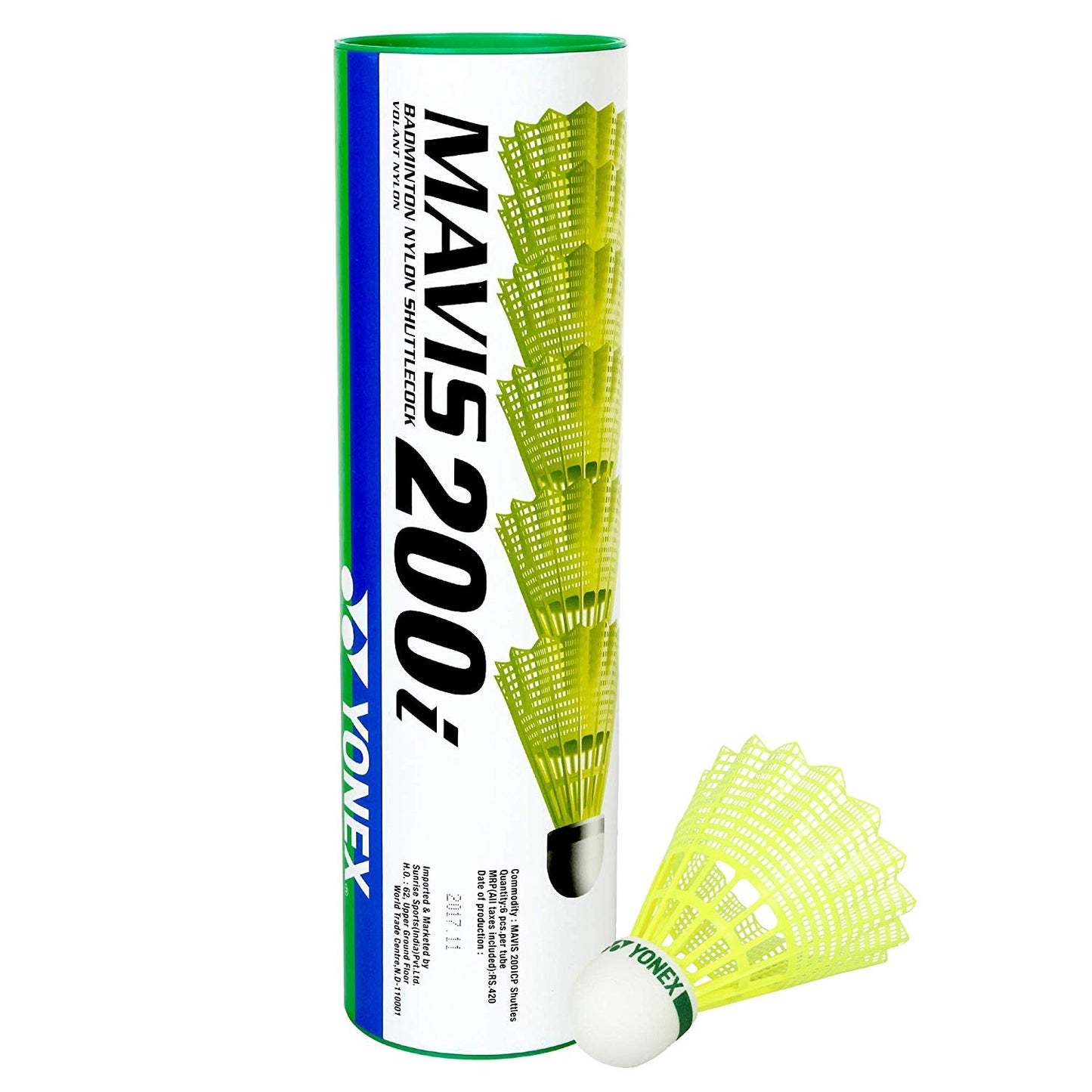 Yonex Mavis 200i Nylon Shuttle Cock, Yellow - 50 Cans - Best Price online Prokicksports.com