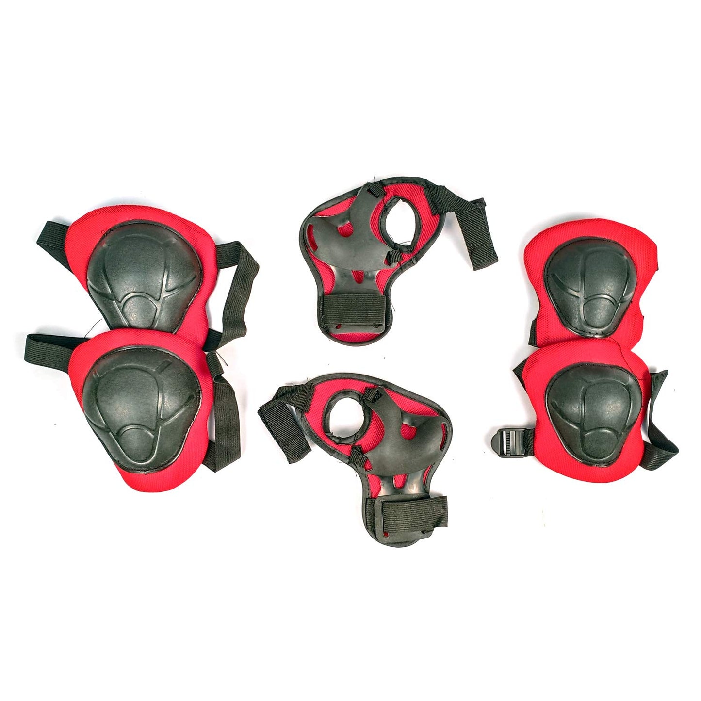 Prokick Protective Set - 2pcs knee pad, 2pcs elbow pad, 2pcs wrist pad, Black/Red - Best Price online Prokicksports.com