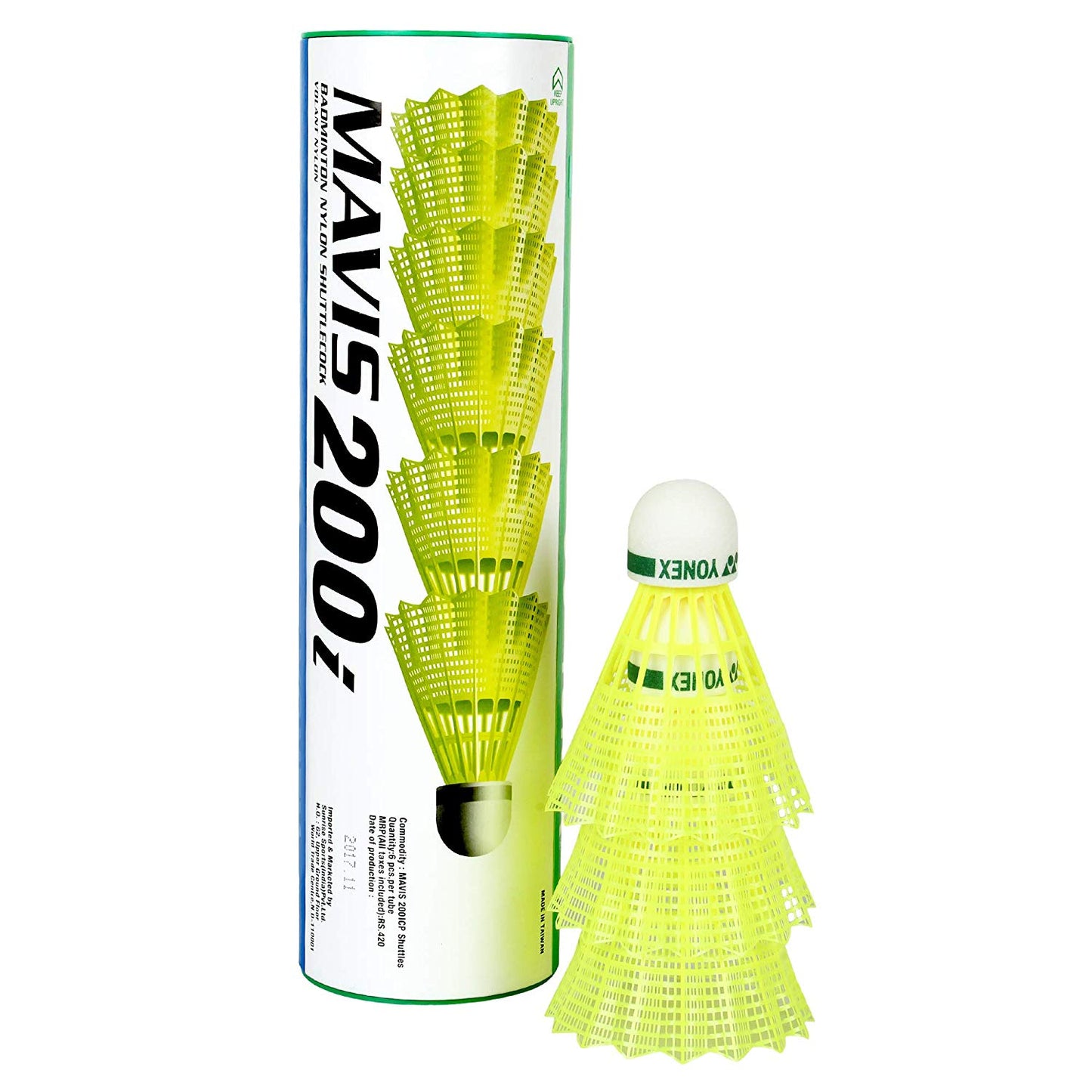 Yonex Mavis 200i Nylon Shuttle Cock, Yellow - 50 Cans - Best Price online Prokicksports.com