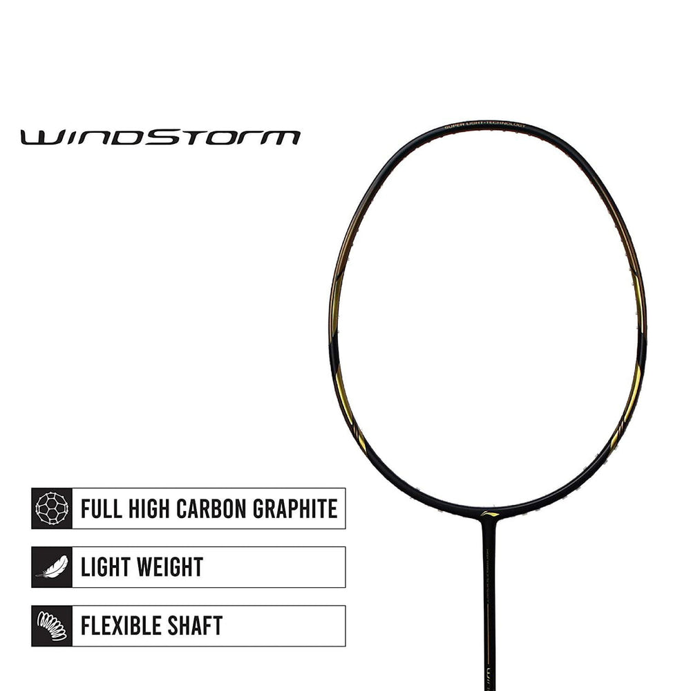 Li-Ning Windstorm 78 Plus Unstrung Badminton Racquet | Superlight 78g Frame | Aerotec Beam System | Dynamic Optimum Frame | High Tension Speed Racquet - Best Price online Prokicksports.com