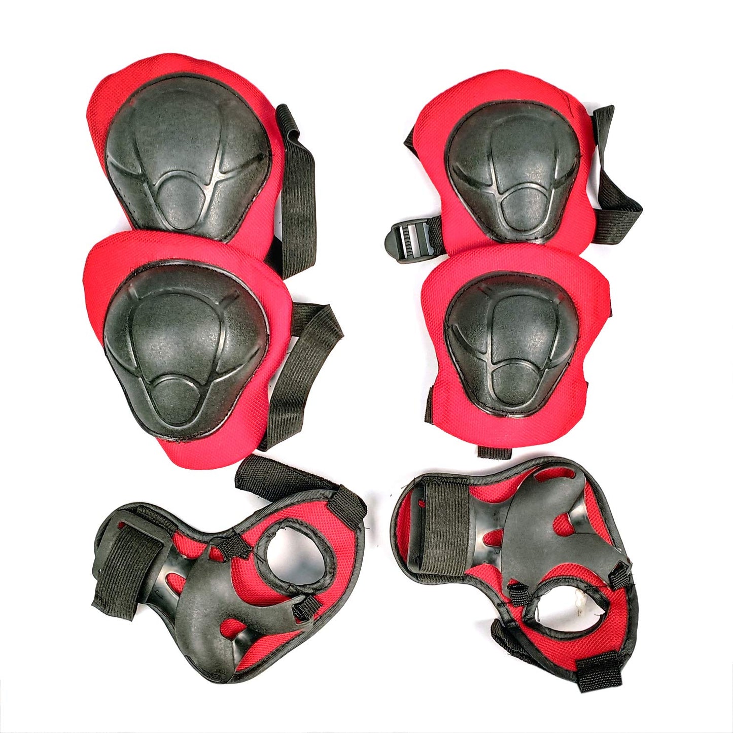 Prokick Protective Set - 2pcs knee pad, 2pcs elbow pad, 2pcs wrist pad, Black/Red - Best Price online Prokicksports.com