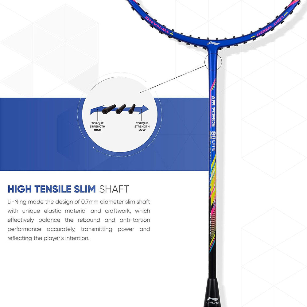 Li-Ning Air Force 80 Lite Carbon Fibre Badminton Racket - Best Price online Prokicksports.com