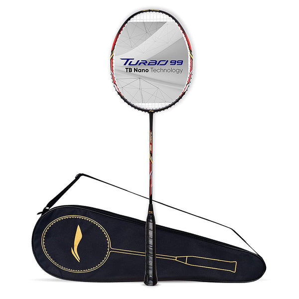 Li-Ning Turbo 99 Carbon Fibre Racket With Free Full Cover Black/Red