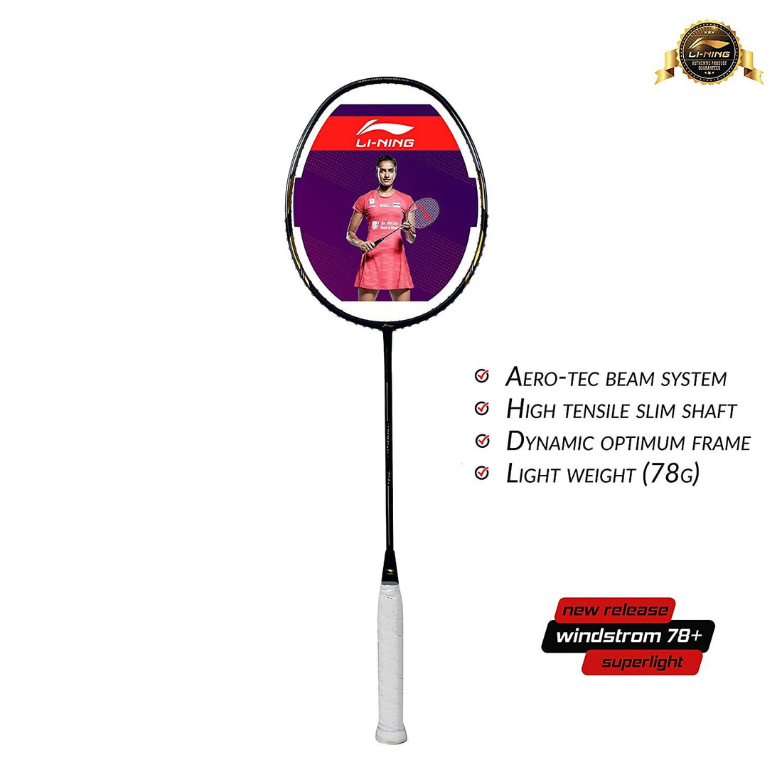 Li-Ning Windstorm 78 Plus Badminton Racquet - Best Price online Prokicksports.com
