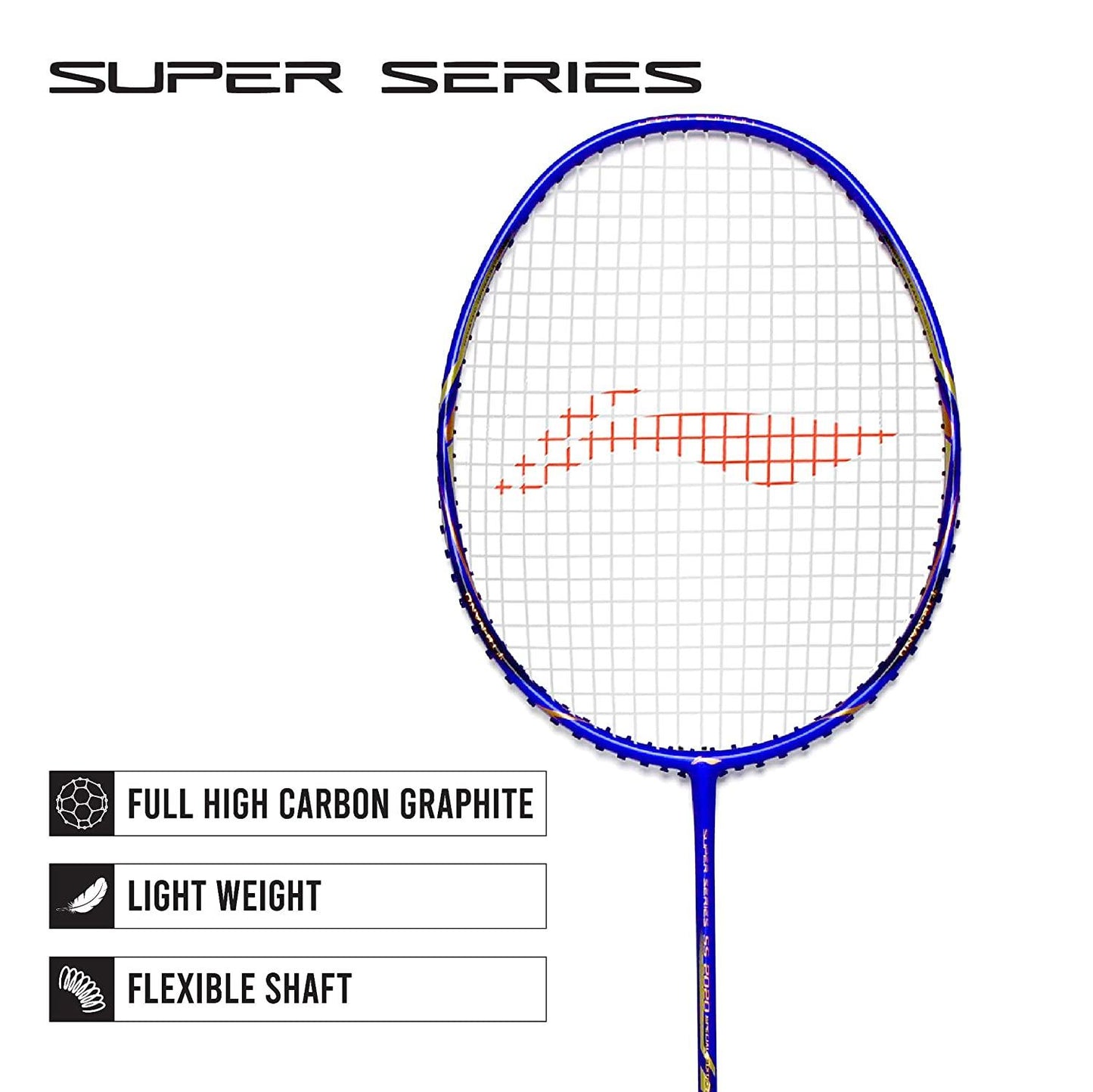 Li-Ning Super Series 2020 - (Strung) Graphite Badminton Racquet - Blue/Gold - Best Price online Prokicksports.com