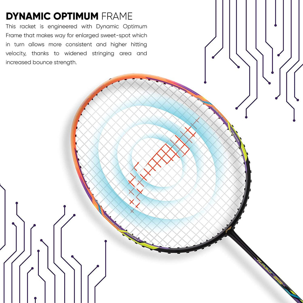 Li-Ning Turbo 99 Carbon Fibre Racket With Free Full Cover Black/Orange - Best Price online Prokicksports.com