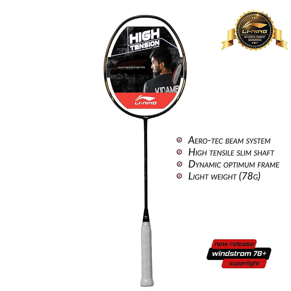 Li-Ning Windstorm 78 Plus Unstrung Badminton Racquet | Superlight 78g Frame | Aerotec Beam System | Dynamic Optimum Frame | High Tension Speed Racquet - Best Price online Prokicksports.com