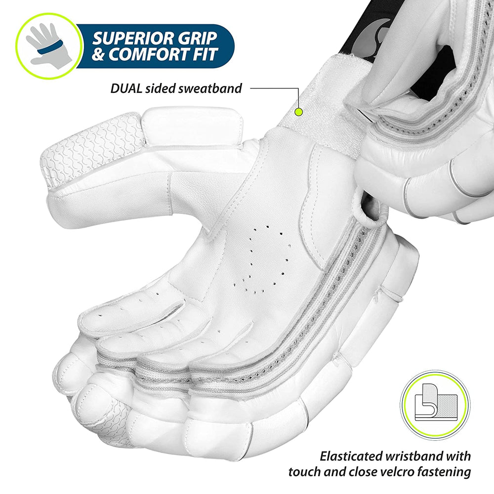 DSC Conder Pro RH Batting Gloves , White - Best Price online Prokicksports.com