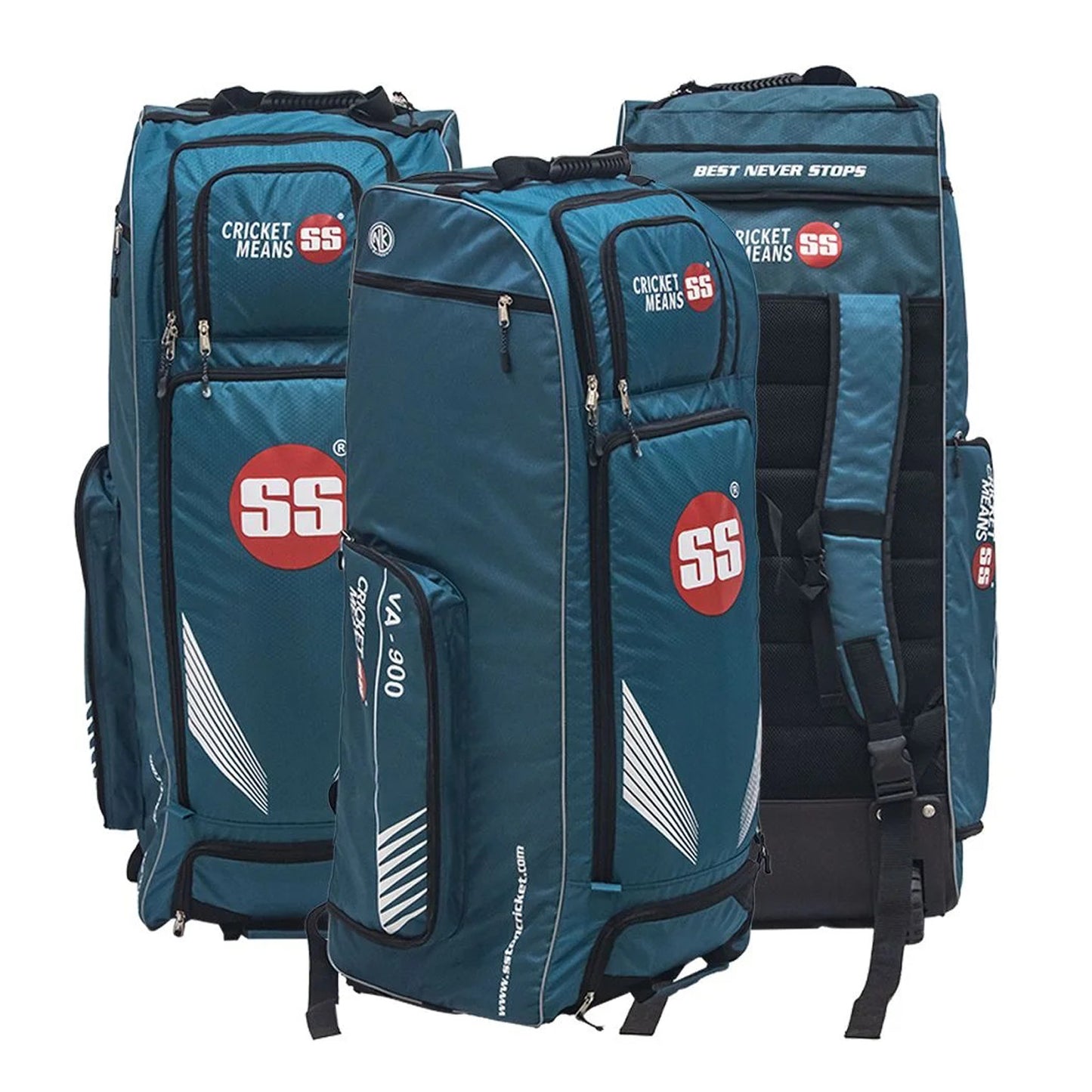 SS VA900 Duffle Cricket Kit Bag (Size-39" X 16" X 15") , Black/Cyan - Best Price online Prokicksports.com