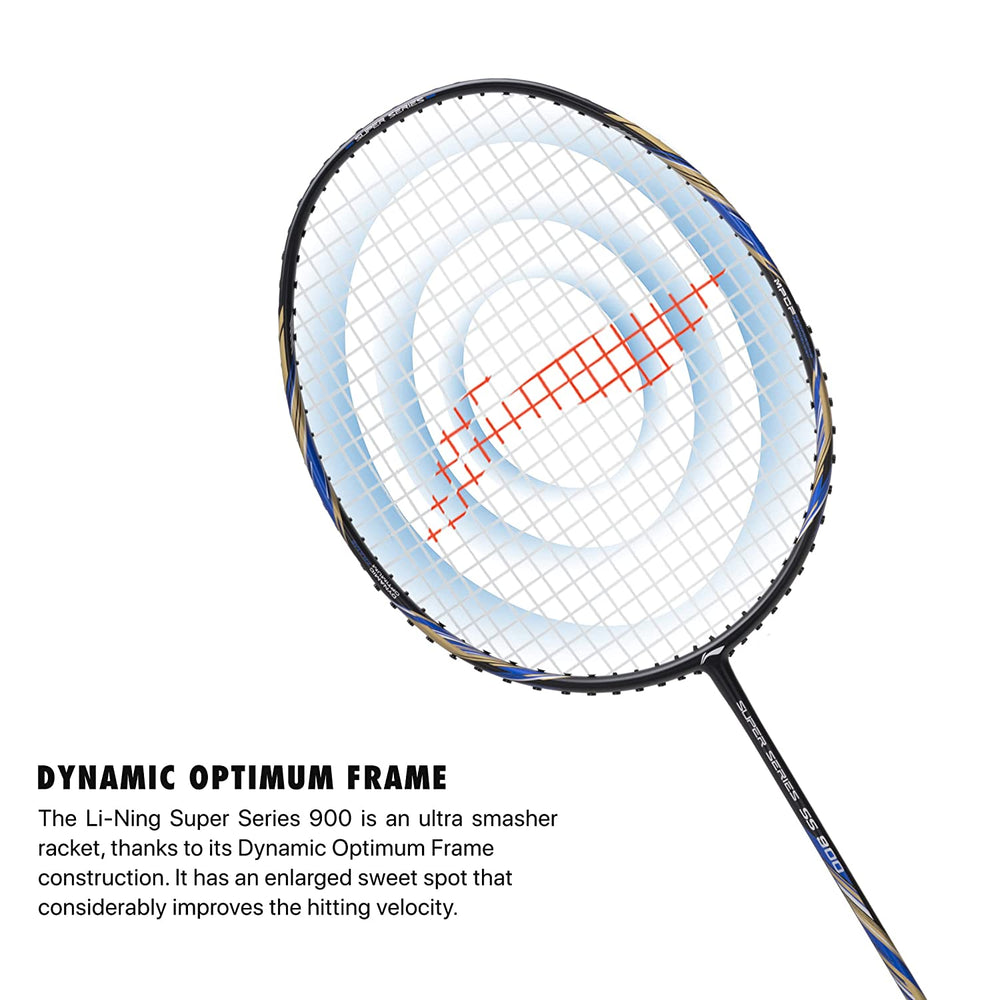 Li-Ning Super Series SS900 Strung Badminton Racquet - Black/Blue - Best Price online Prokicksports.com