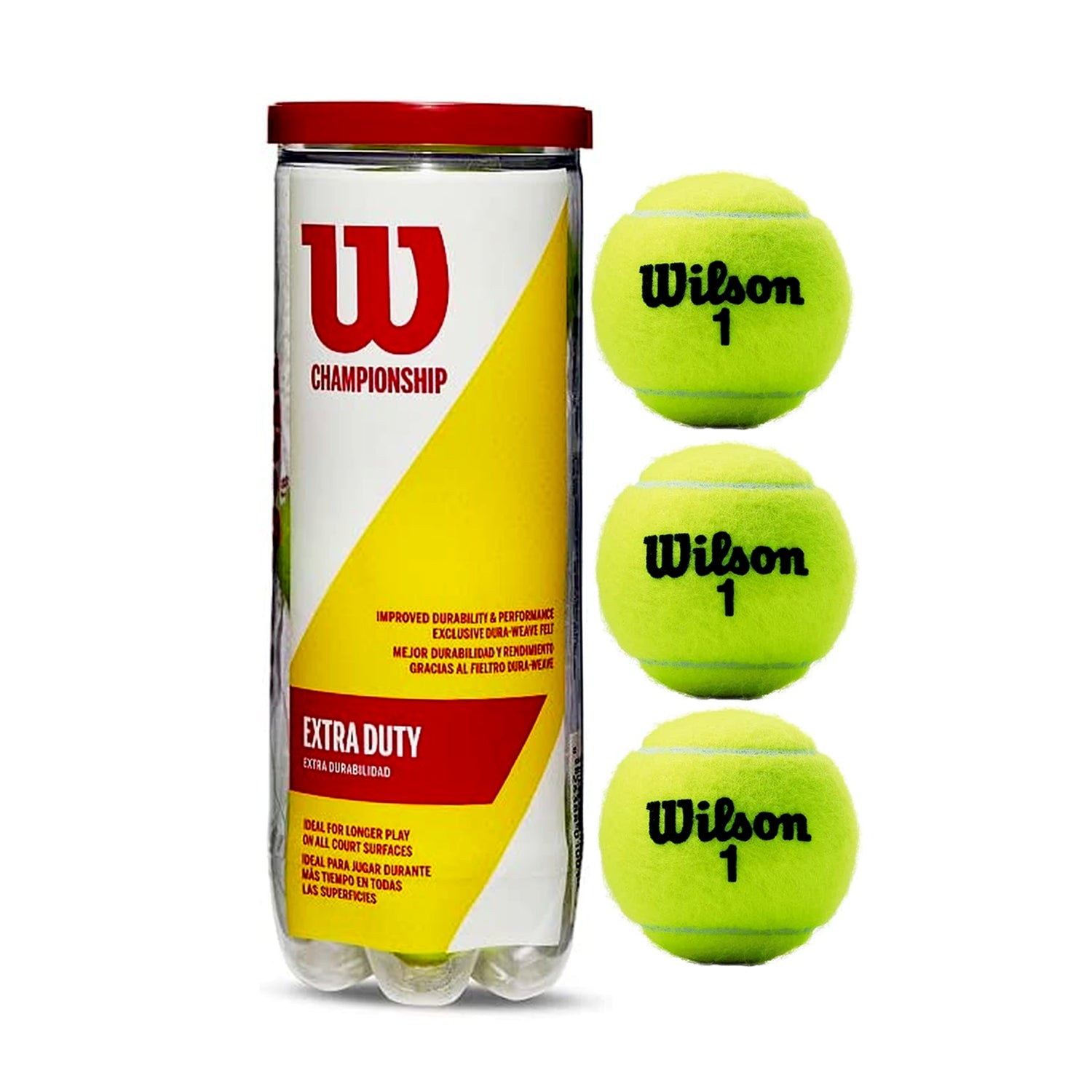 thumbnail image 2 of Wilson Championship Extra Duty Tennis Ball Case - 3 Ball Can X 24 2 of 11