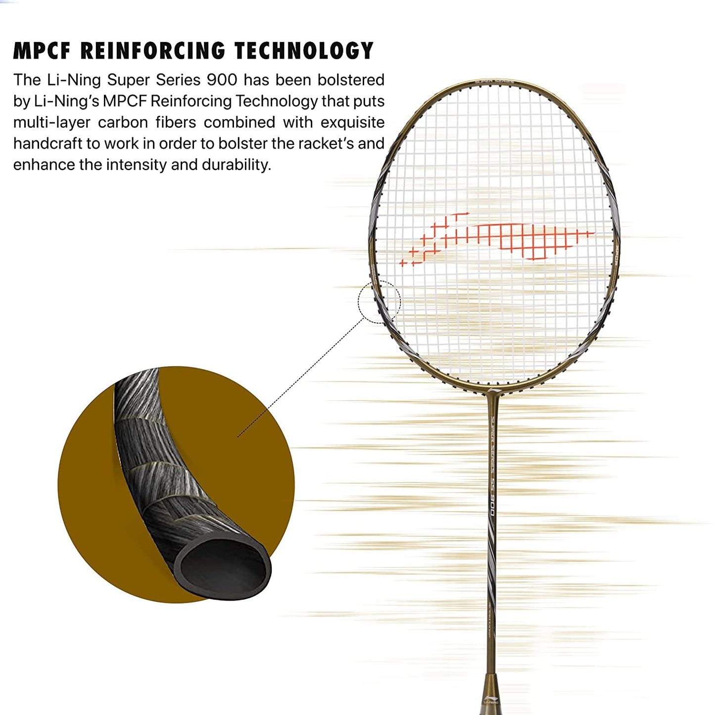 Li-Ning Super Series SS900 Strung Badminton Racquet - Olive Gold/Grey - Best Price online Prokicksports.com