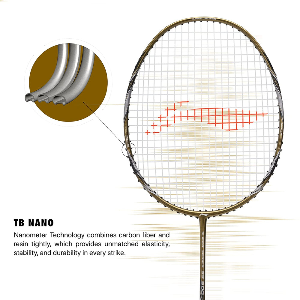 Li-Ning Super Series SS900 Strung Badminton Racquet - Olive Gold/Grey - Best Price online Prokicksports.com
