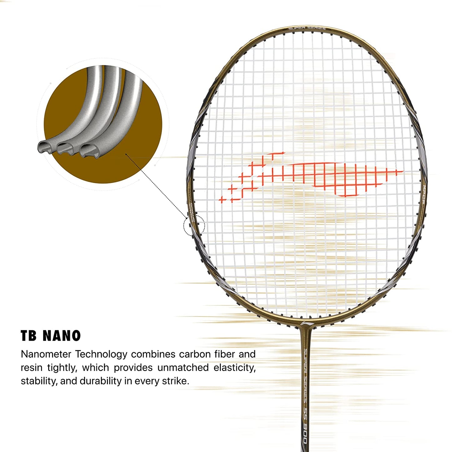 Li-Ning Super Series SS900 Strung Badminton Racquet - Olive Gold/Grey - Best Price online Prokicksports.com