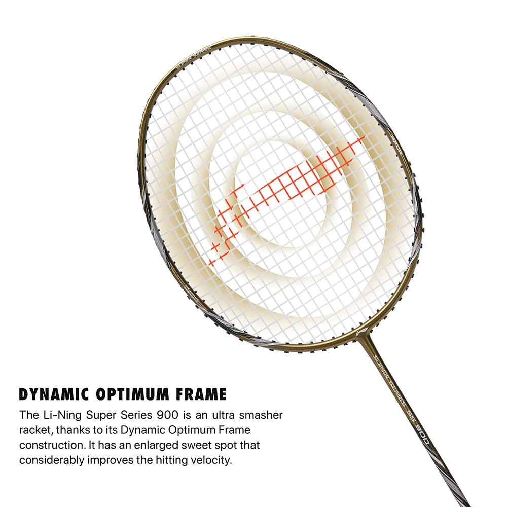 Li-Ning Super Series SS900 Strung Badminton Racquet - Olive Gold/Grey - Best Price online Prokicksports.com