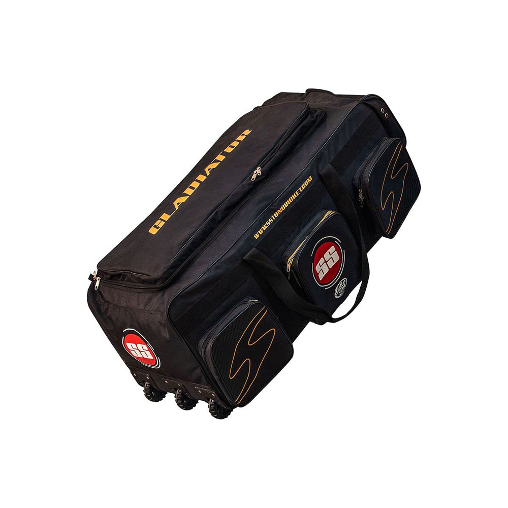 SS Gladiator Cricket Kit Bag With Wheels- Black - Best Price online Prokicksports.com