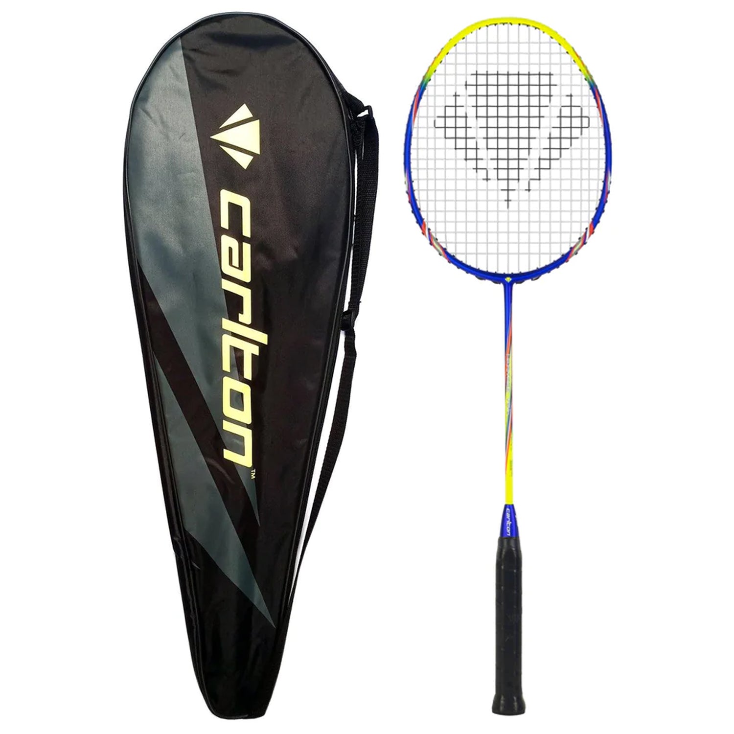 Carlton Heritage V5.1S Strung Badminton Racquet, Blue/Yellow