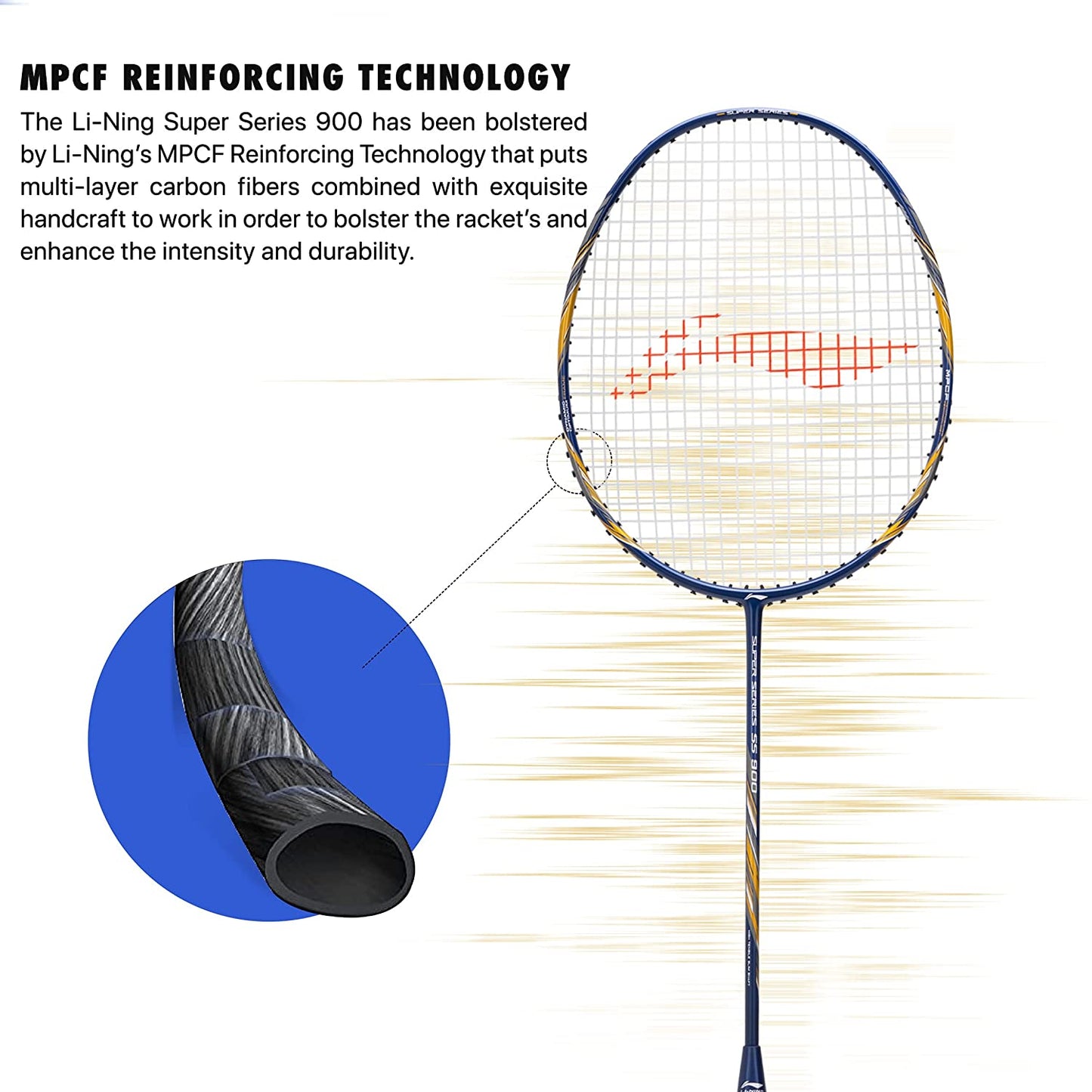 Li-Ning Super Series SS900 Strung Badminton Racquet - Navy/Gold - Best Price online Prokicksports.com