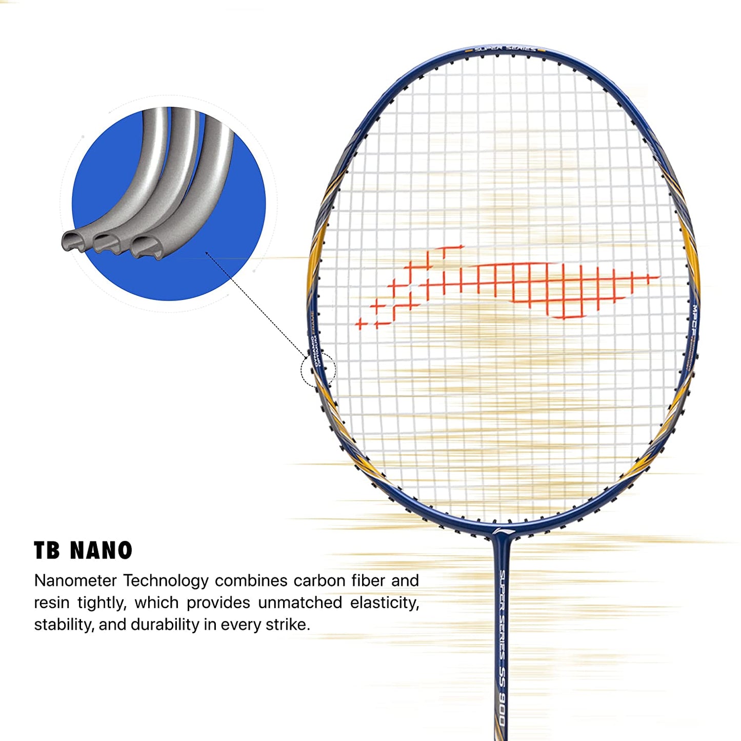 Li-Ning Super Series SS900 Strung Badminton Racquet - Navy/Gold - Best Price online Prokicksports.com