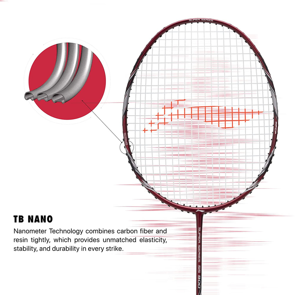 Li-Ning Super Series SS900 Strung Badminton Racquet - Red/Grey - Best Price online Prokicksports.com