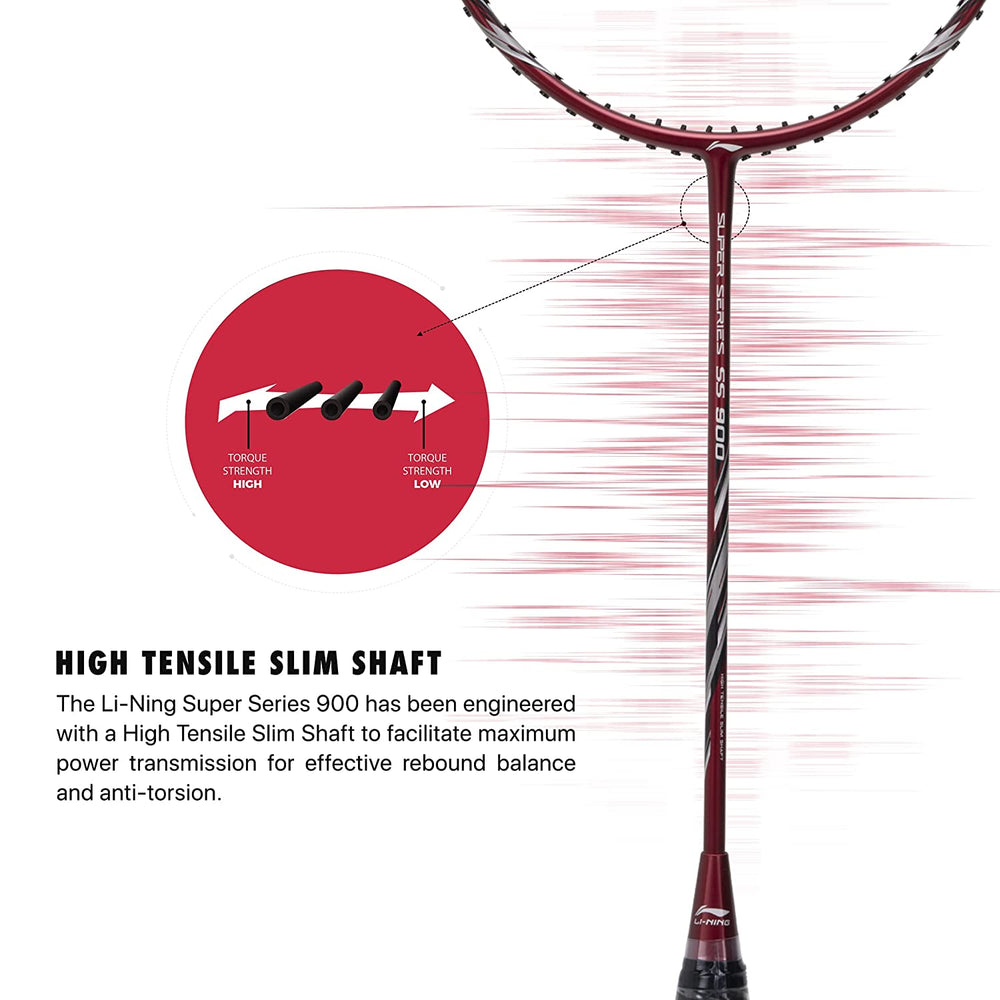 Li-Ning Super Series SS900 Strung Badminton Racquet - Red/Grey - Best Price online Prokicksports.com
