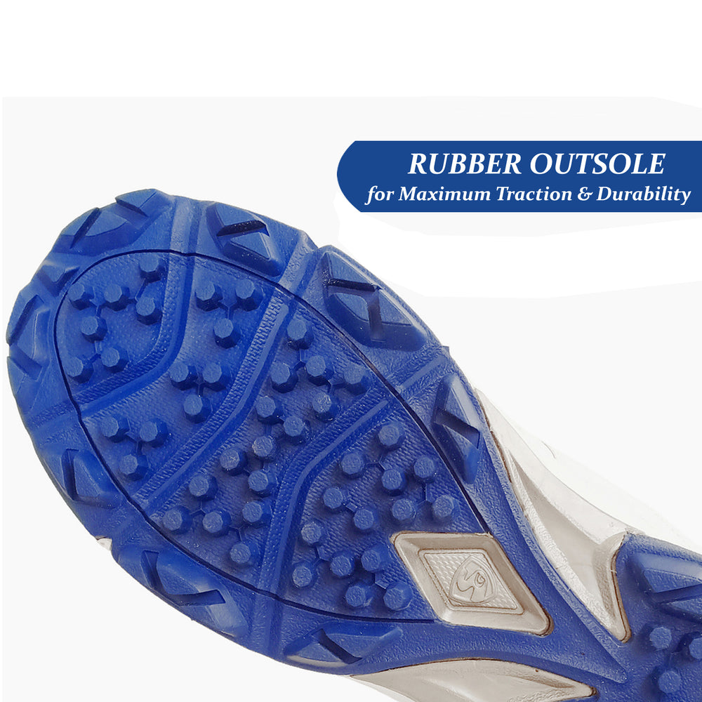SG Steadler 6.0 Cricket Shoe, White/Royal Blue - Best Price online Prokicksports.com