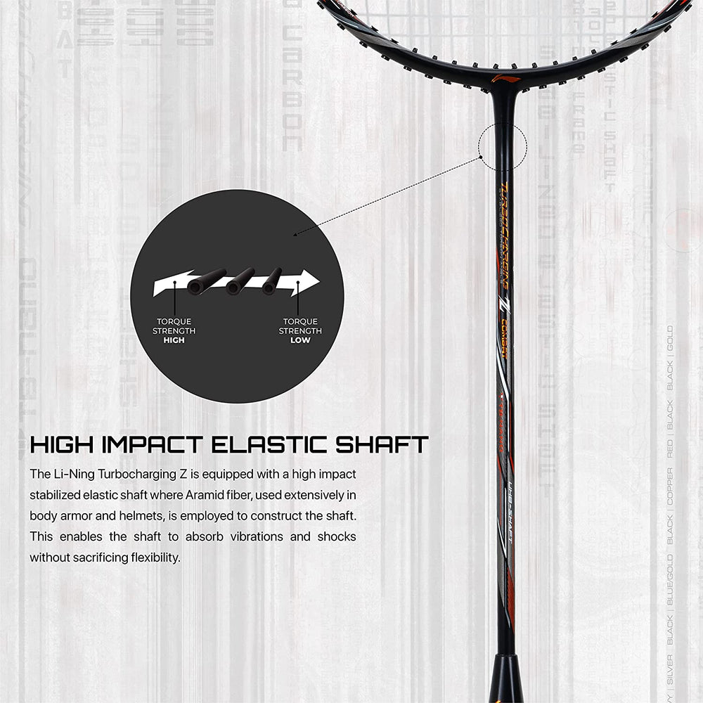 Li-Ning Turbo Charging Z Combat Badminton Racquet -Black/Copper - Best Price online Prokicksports.com