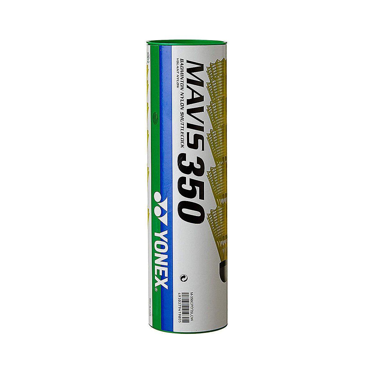 Yonex MAVIS 350 Green Cap Nylon Shuttlecock - 4 Cans - Best Price online Prokicksports.com