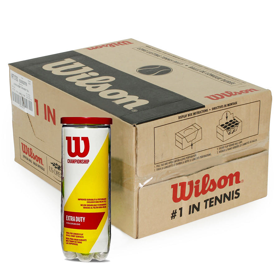 Wilson Championship Extra Duty Tennis Balls Carton, (24 Cans) - Best Price online Prokicksports.com