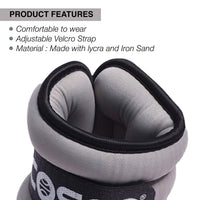 Cosco Lycra & Iron Sand Ankle Weights Set of  2 & Adjustable Weight Cuffs for Fitness & Strength Training