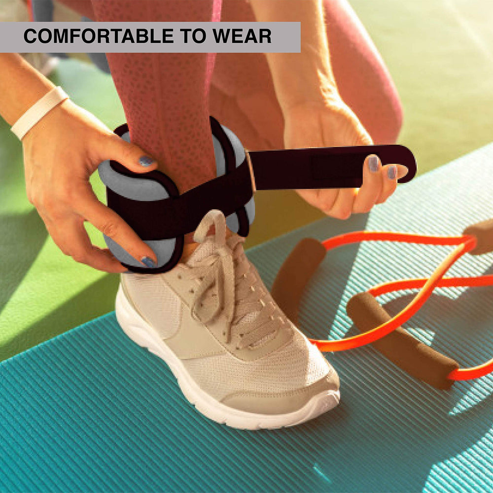 Cosco Lycra & Iron Sand Ankle Weights Set of  2 & Adjustable Weight Cuffs for Fitness & Strength Training