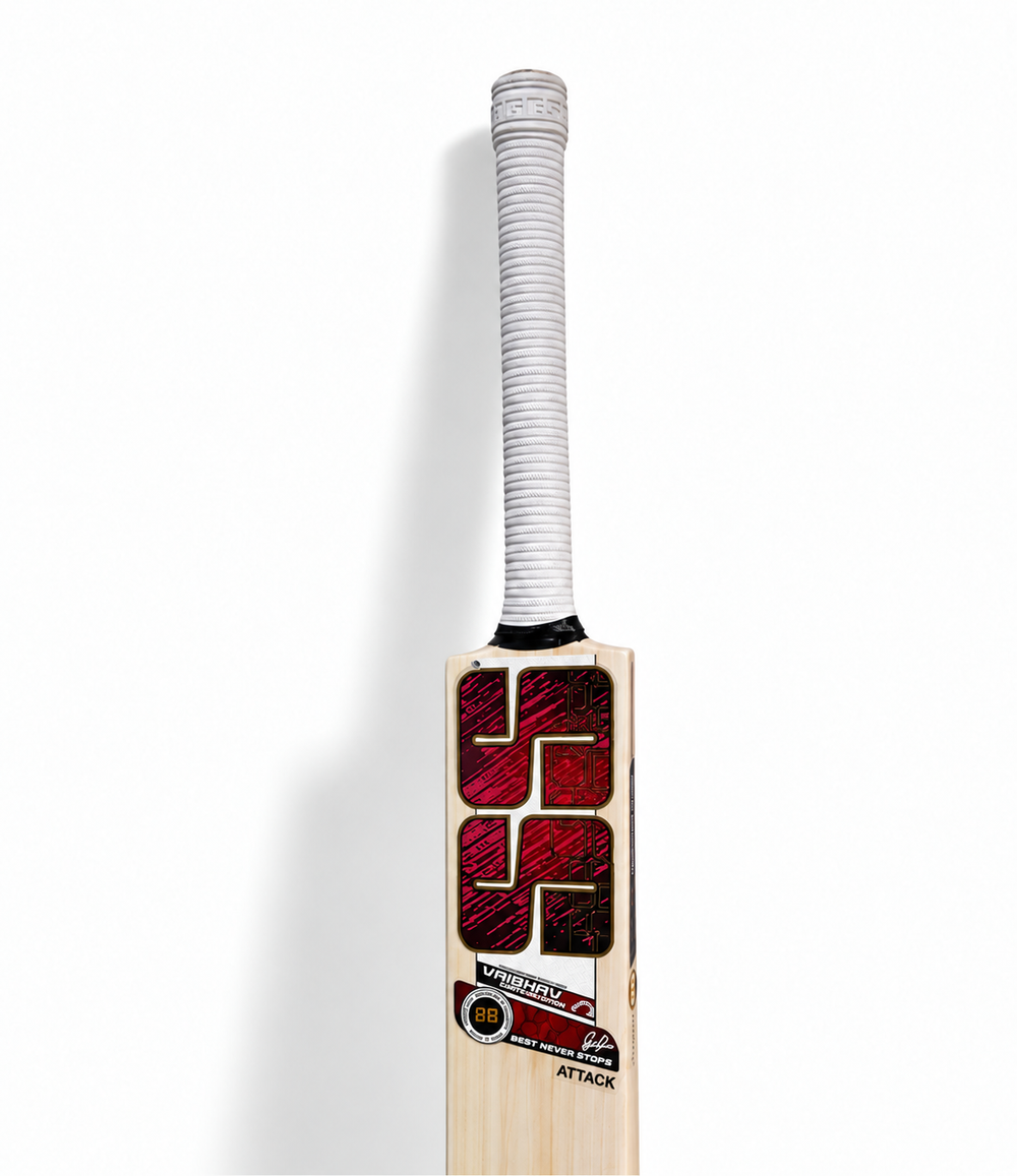 Vaibhav Sooryavanshi Attack English Willow Cricket Bat | Grade 4 English Willow | Air-Dried | Concave Edges | Wide Play Area | Superior Grip | Cover Included