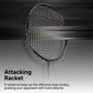 Hundred Nitrix 10 Badminton Racket (Strung) | Head-Heavy Carbon Fiber Attacking Racquet with Full Cover | Max Tension 30 lbs