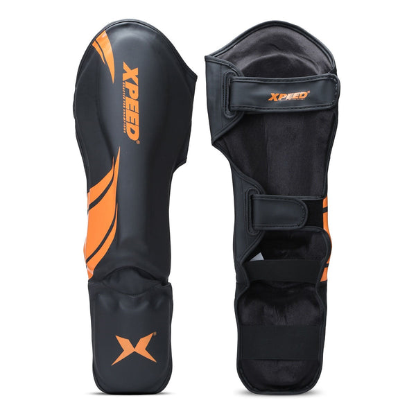 XPEED XP1806 Shin Pad King Style | High-Quality PU Shell with Thermo Foam Padding | Raised Shin & Foot Ridge | Professional MMA & Muay Thai Shin Guards