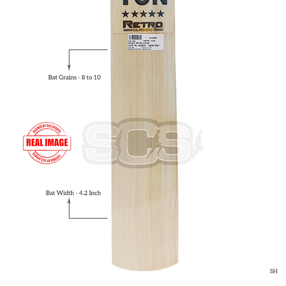 Retro Classic English Willow Cricket Bat | Grade 2 Premium Willow | Concave Edges, Wide Play Area | Cover Included - Best Price online Prokicksports.com