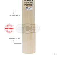 Retro Classic English Willow Cricket Bat | Grade 2 Premium Willow | Concave Edges, Wide Play Area | Cover Included - Best Price online Prokicksports.com