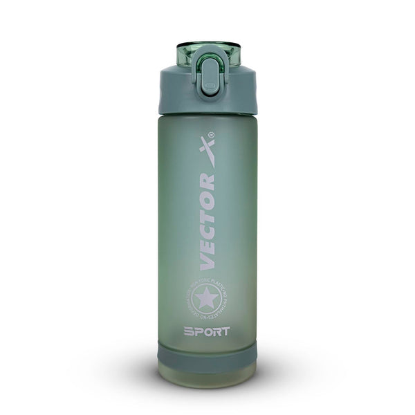 Vector X 600ML Plastic Sports Water Bottle | Leak-Proof Flip Top Cap | Non-Toxic BPA Free | Hydration Bottle with Easy Carry Handle & Volume Markings