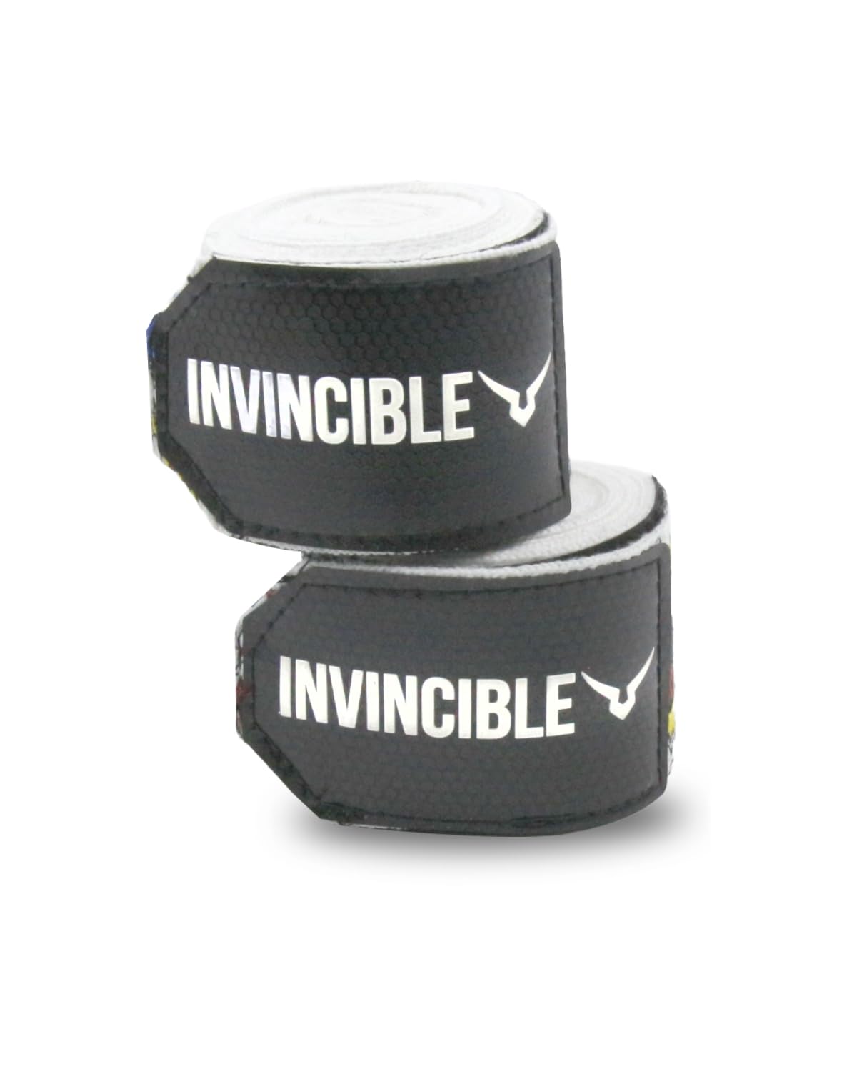 Invincible Nylon Mexican Style Semi-Stretch Boom Boom Printed Hand Wraps (White, 2.5 M) | Breathable Conforming Boxing Wraps with Wrist Support
