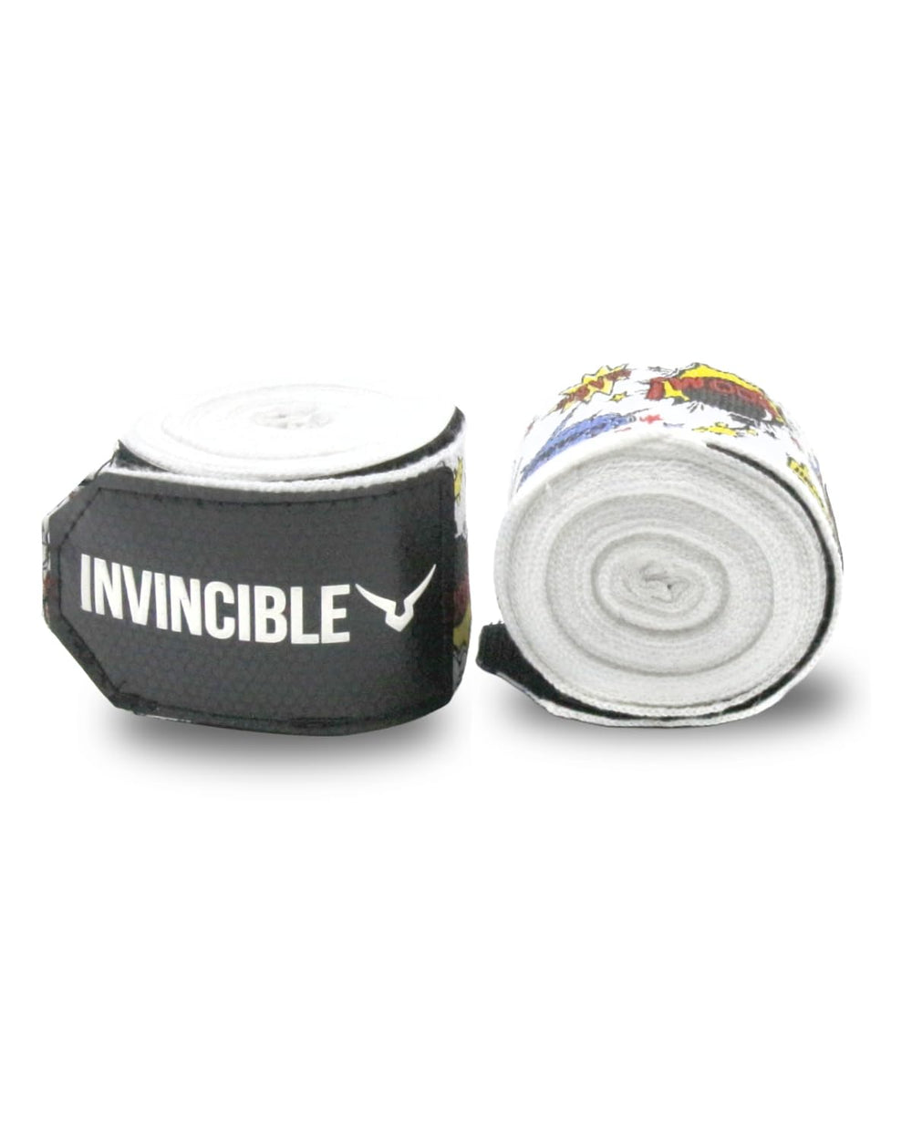 Invincible Nylon Mexican Style Semi-Stretch Boom Boom Printed Hand Wraps (White, 2.5 M) | Breathable Conforming Boxing Wraps with Wrist Support - Best Price online Prokicksports.com