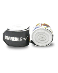 Invincible Nylon Mexican Style Semi-Stretch Boom Boom Printed Hand Wraps (White, 2.5 M) | Breathable Conforming Boxing Wraps with Wrist Support - Best Price online Prokicksports.com
