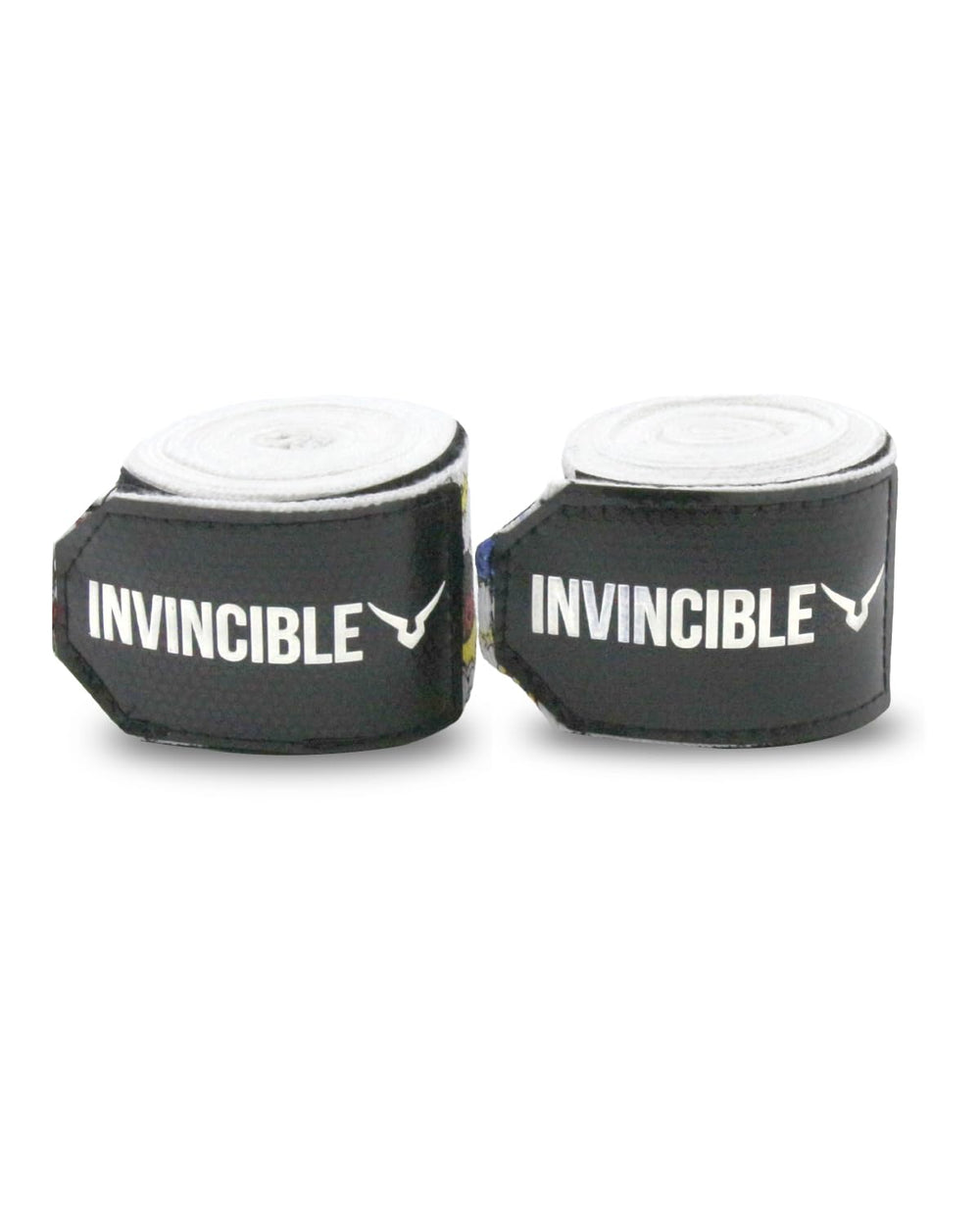 Invincible Nylon Mexican Style Semi-Stretch Boom Boom Printed Hand Wraps (White, 2.5 M) | Breathable Conforming Boxing Wraps with Wrist Support