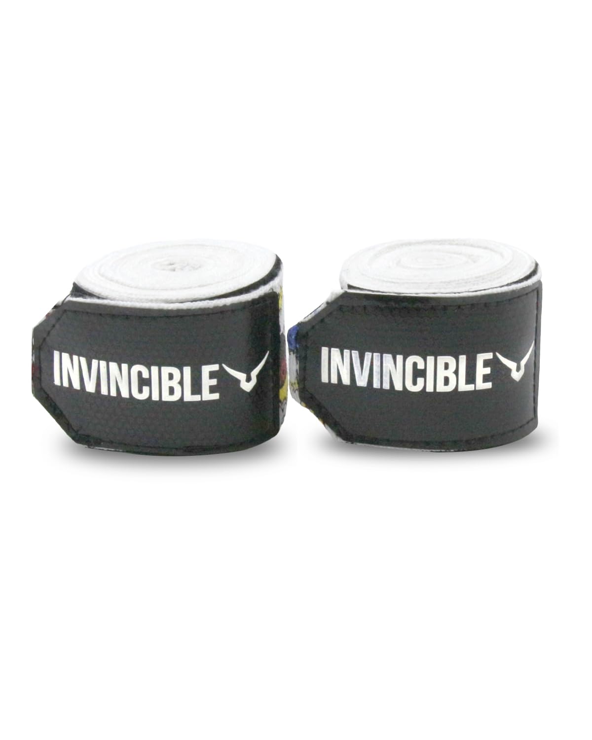 Invincible Nylon Mexican Style Semi-Stretch Boom Boom Printed Hand Wraps (White, 2.5 M) | Breathable Conforming Boxing Wraps with Wrist Support