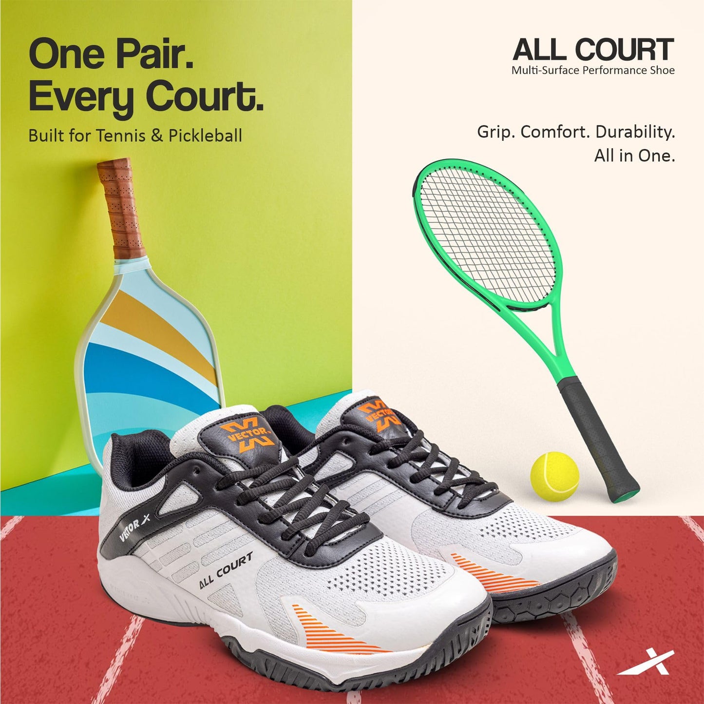 Vector X All Court Shoes | Multi-Sport Indoor &amp; Outdoor Athletic Footwear
