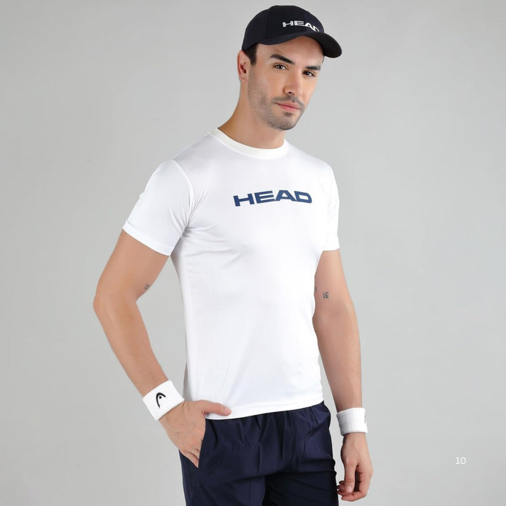 HEAD HCD Model Men's Round Neck T-Shirt – 100% Polyester | Moisture-Wicking, Lightweight Regular Fit | Crew Neck Design - Best Price online Prokicksports.com