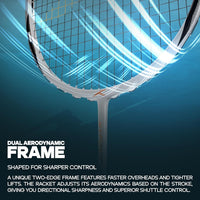 Hundred Hyfonic Lazer Strung Badminton Racquet | Carbon Fibre Frame with Dual Aerodynamic Technology | Precision Control Series - Best Price online Prokicksports.com