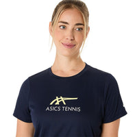 ASICS Women Court Tennis Graphic Tee | Lightweight Breathable Polyester T-Shirt with Moisture-Wicking Comfort & Tennis-Inspired Graphic Design - Best Price online Prokicksports.com