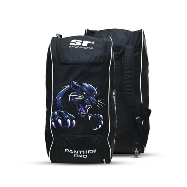 SF Panther Pro Cricket Duffle Bag Wheelie - Black | Premium Wheeled Kit Bag for Cricketers | Spacious, Durable & Stylish Travel Cricket Gear Storage
